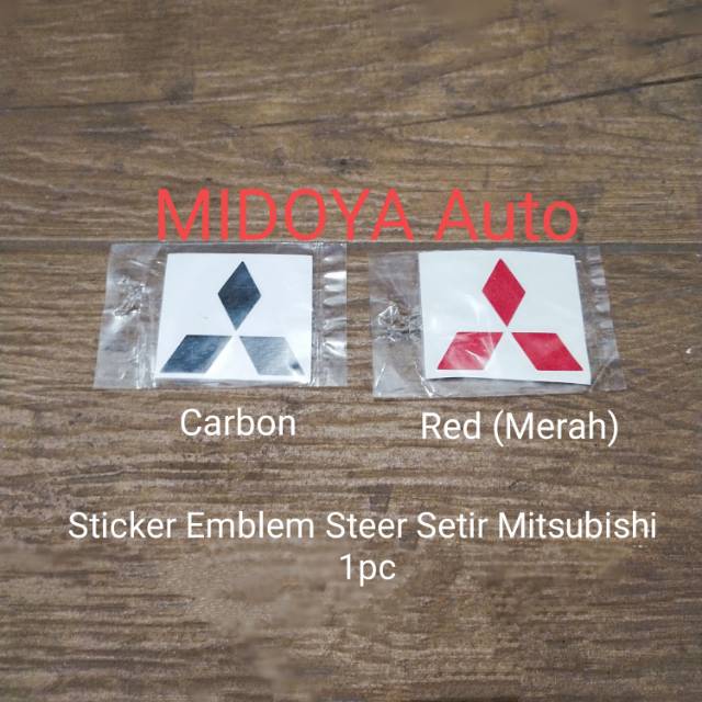 Sticker Stiker Emblem Steer Setir Mitsubishi
