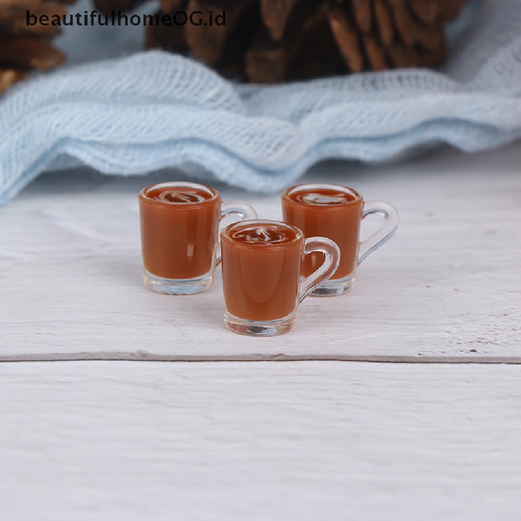 Mainan Miniatur Cangkir Kopi Skala 1: 12 Untuk Dekorasi Rumah Boneka