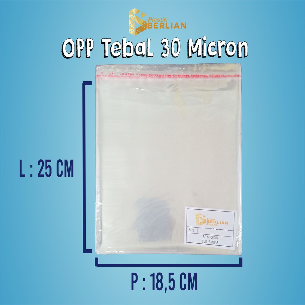 

18,5 X 25 cm Plastik OPP TEBAL 30 MICRON (100 lbr)