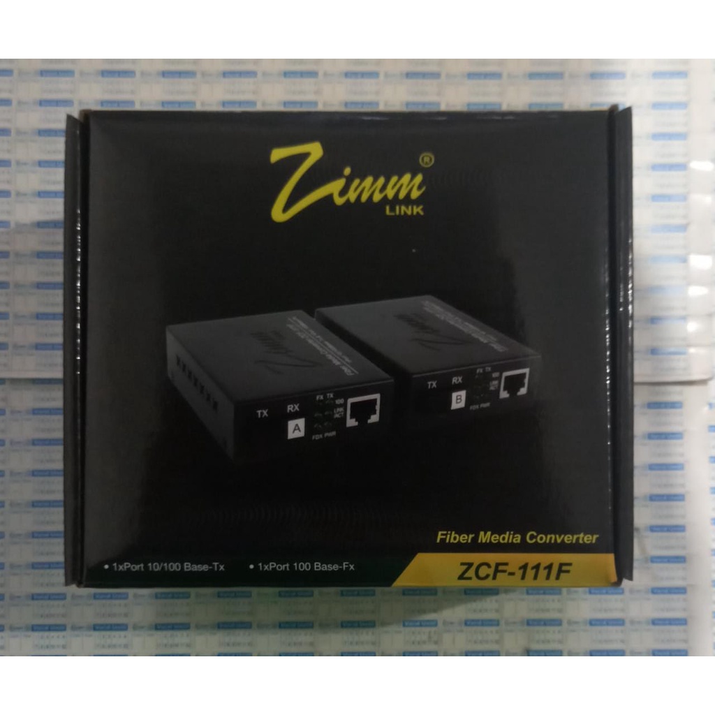 Media Converter ZimmLink ZCF-111F Fiber Optic To LAN 10/100 Mbps WDM Zimmlink Sepasang