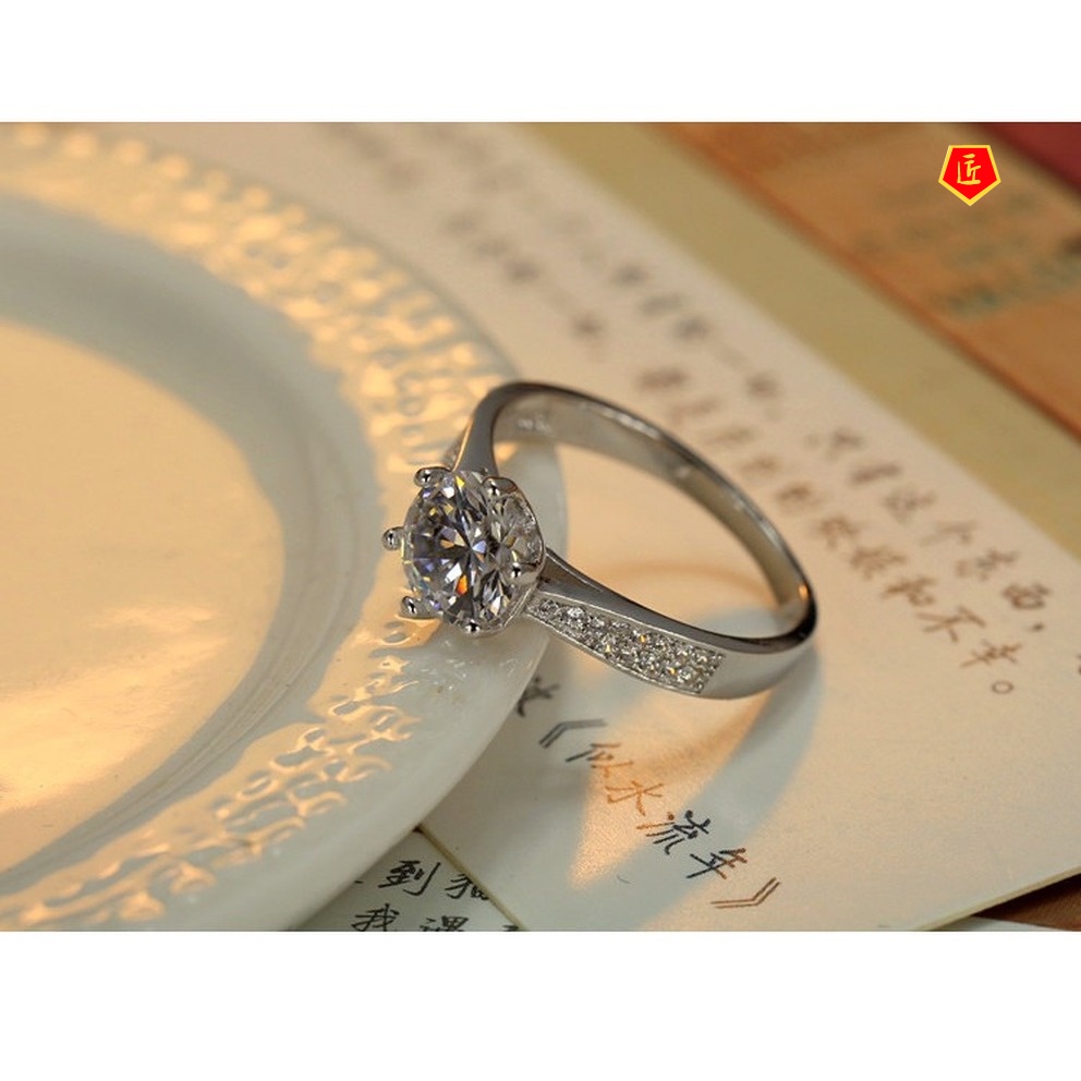 [Ready Stock]Luxury Classic Six-Claw Diamond Ring