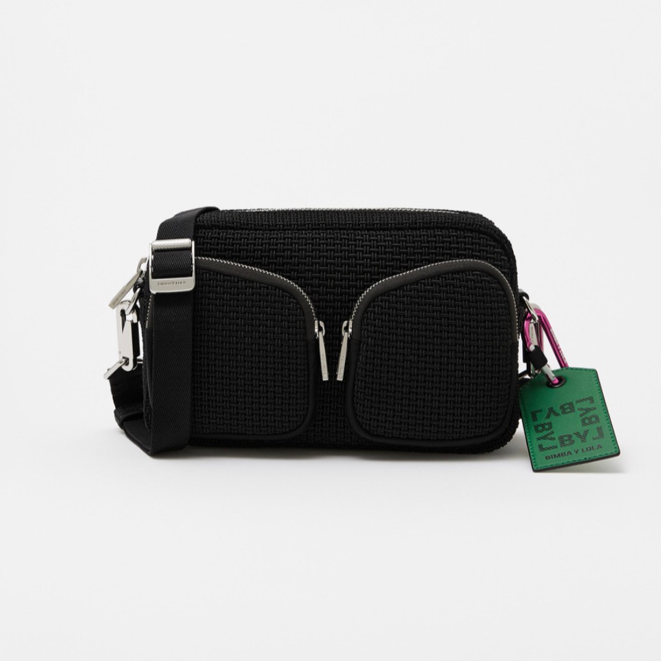 Ready Stock Bimba Y Lola tas selempang crossbody bag authentic plaited black medium hitam pockets