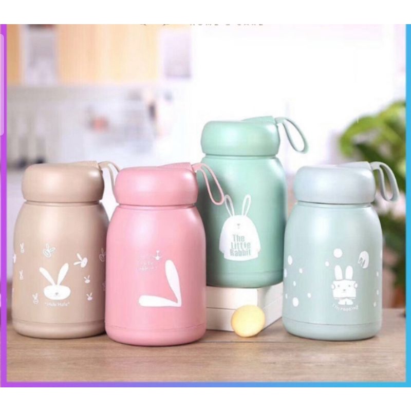 BOTOL MINUM KACA MINI KELINCI 330ML