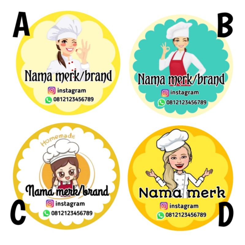 

1170pcs stiker label makanan kue masakan free desaign