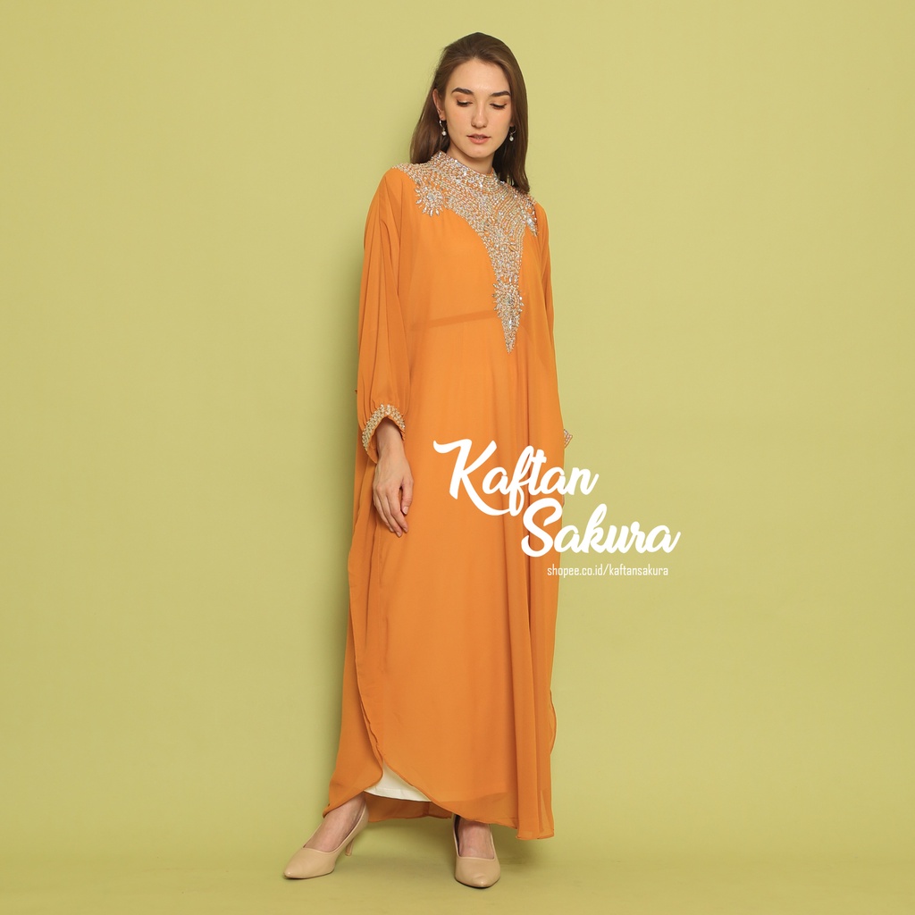 Kaftan isyana kaftan ukuran jumbo allsize muat sampai xxl original BY kaftansakura LD140 kaftan payet maxi dress mewah terbaru