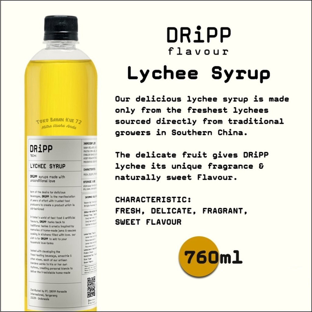 

DRiPP Lychee Syrup 760ml Sirup Rasa Leci