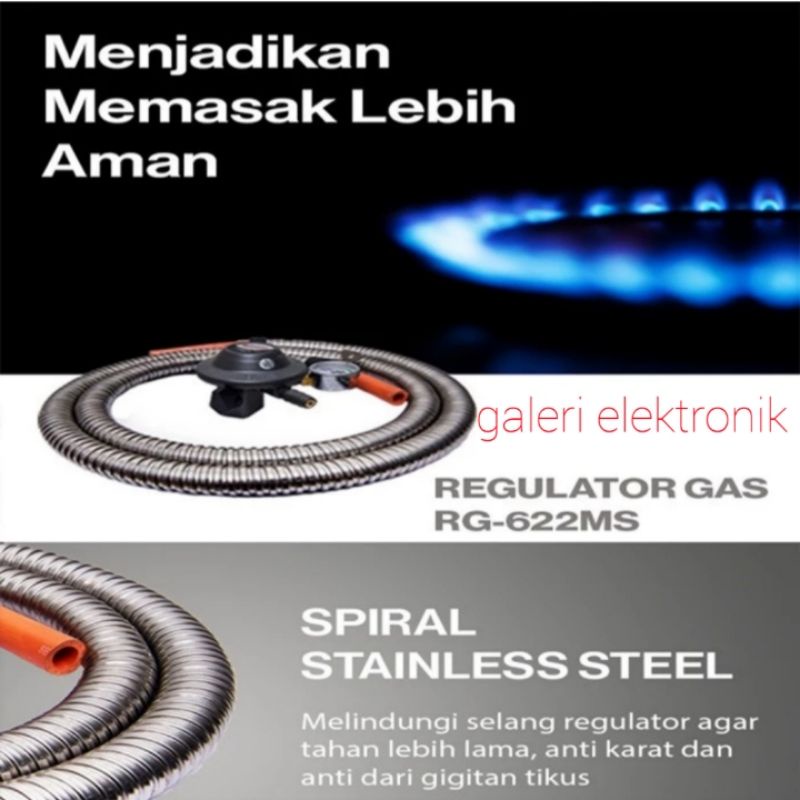 Selang gas paket meter,Regulator Rinnai anti tikus,anti karat SNI