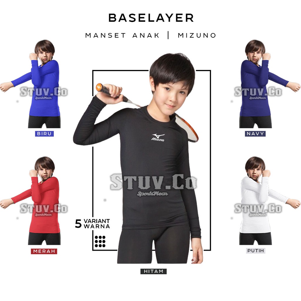 KIDS BASELAYER LONGSLEEVE THUMBHOLE MANSET OLAHRAGA ANAK JARI KIDS MURAH