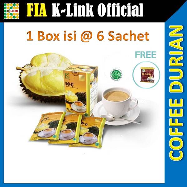 

K-COFFEE Durian Original K Link 1 Box isi 6 Sachet Meningkatkan Gairah dan Stamina serta Membantu Menurunkan Tekanan Darah