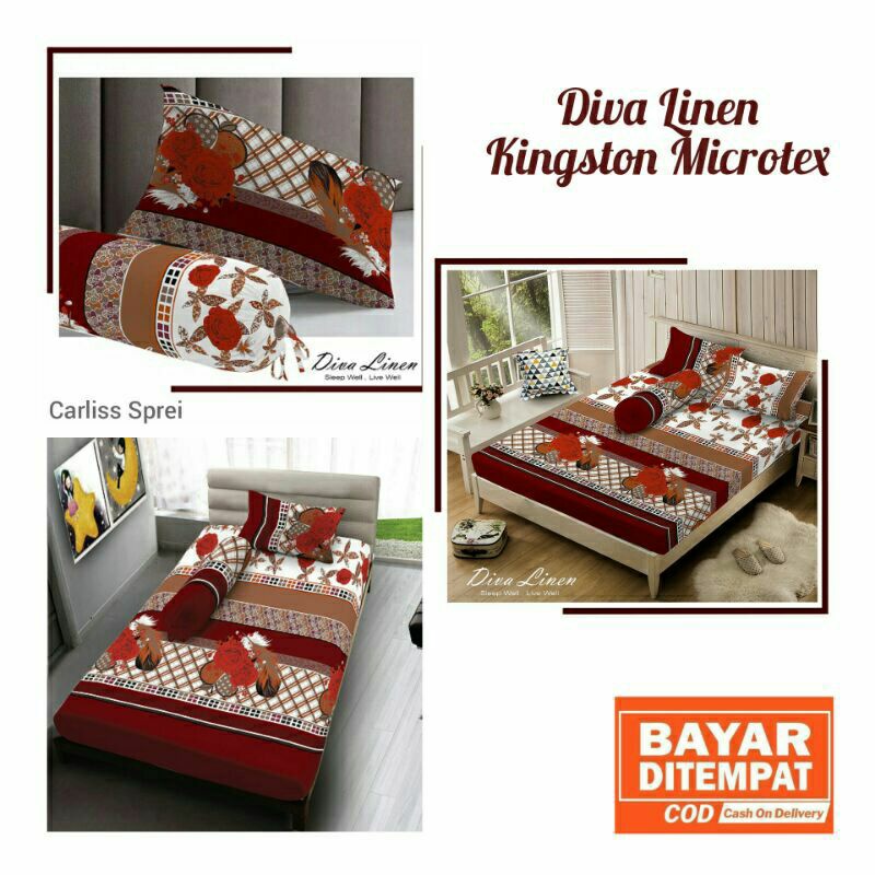 Sprei Diva Linen Kingston Set Sprei Microtex Tinggi 30 cm