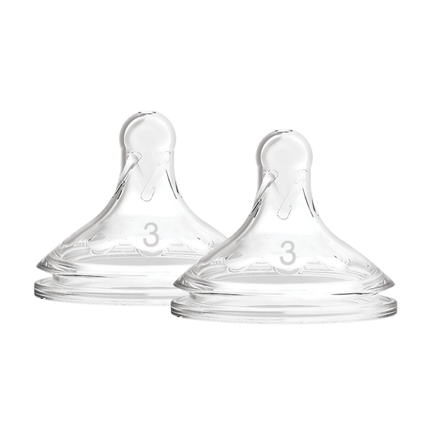 Dr. Brown's Options+ Wide Neck Silicone Nipple Dot Botol Susu Level 3 (6m+) 2 Pack