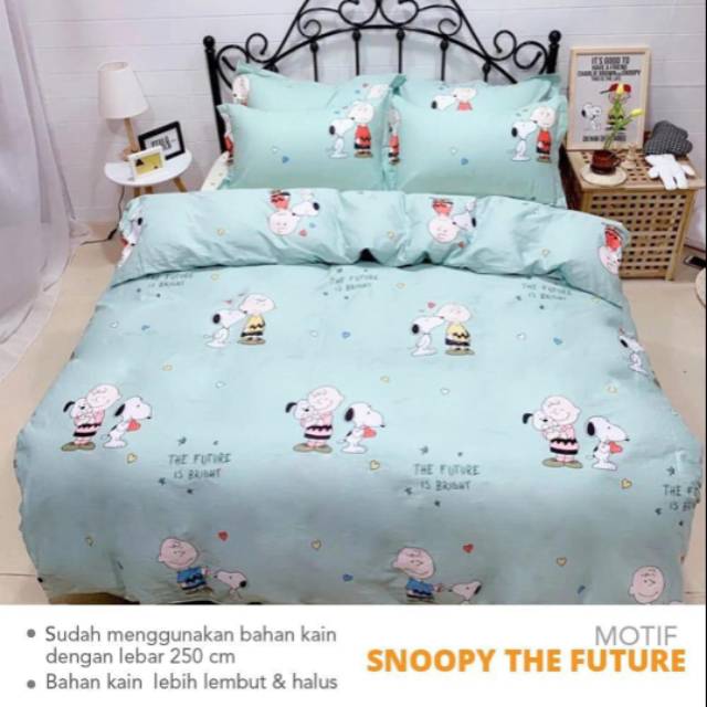 Sprei bed cover dan balmut motif snoopy the future