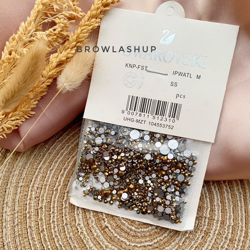 Bronze swarovski ab crystal mix size nailart hiasan nail art Produk Good Quality