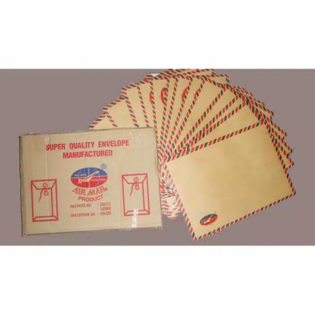 

Amplop tali air mail 310 ukuran 25cm X 35cm bahan tebal/ 1box isi 50 lebar