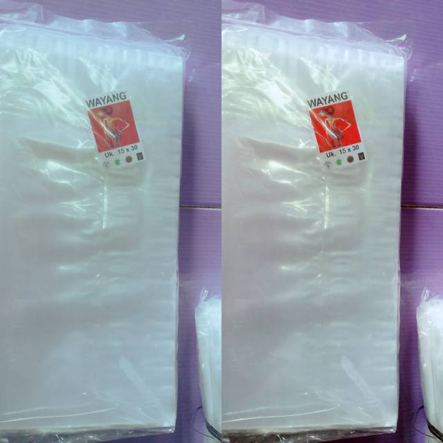 PLASTIK BENING PP MERK  WAYANG 15×30.SEBKS 450gr