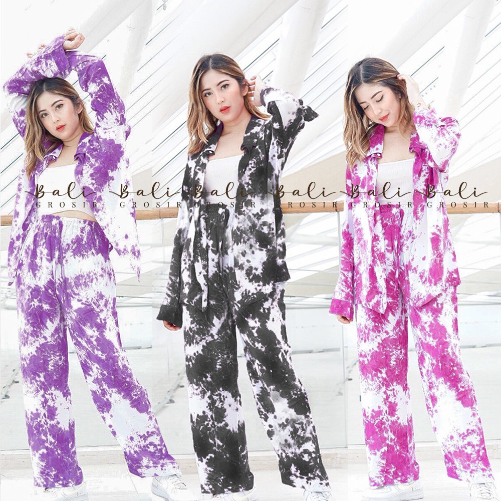 SETELAN PIYAMA TIEDYE LENGAN PANJANG / ONE SET TIE DYE / PAJAMAS TYE DIE