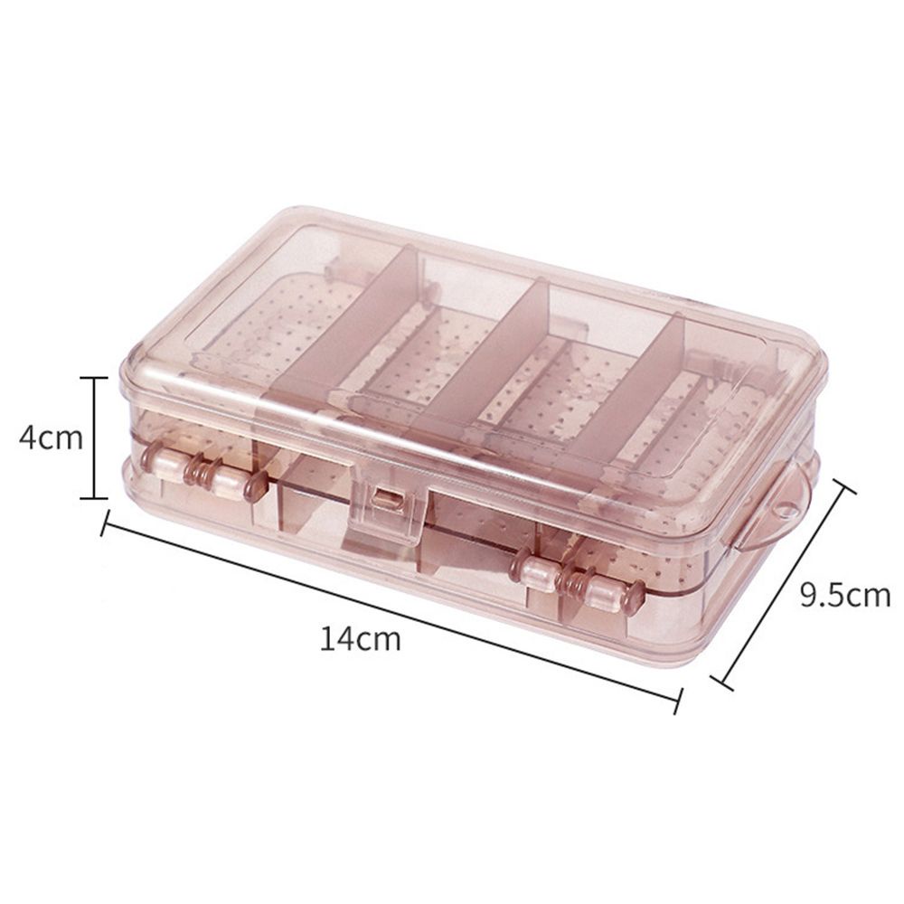 Needway  Simple Rings Container Sweet Earring Storage Case Transparent Jewelry Box Women Portable Mini Minority Solid Color 10 Grid Double layer/Multicolor