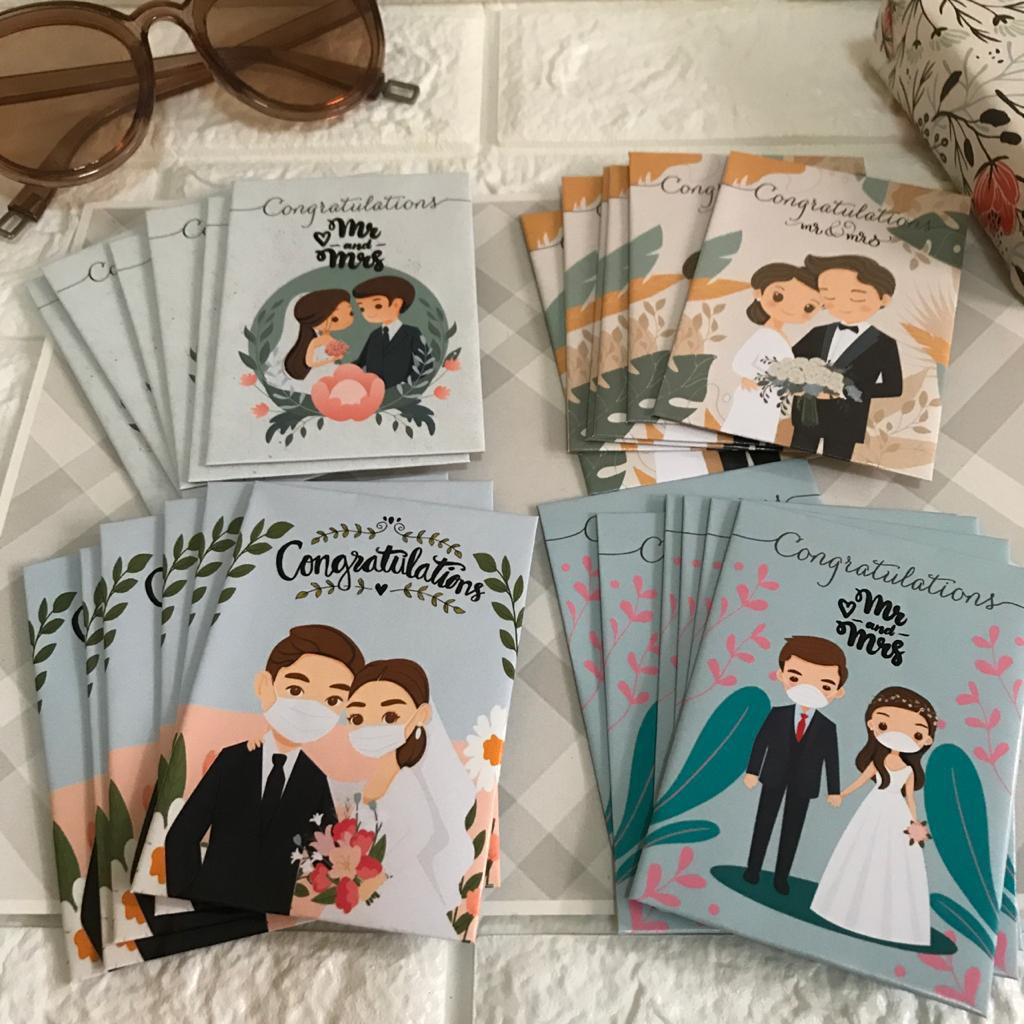

Estudio 6pcs/pack amplop mini wedding pernikahan universal masker UM15