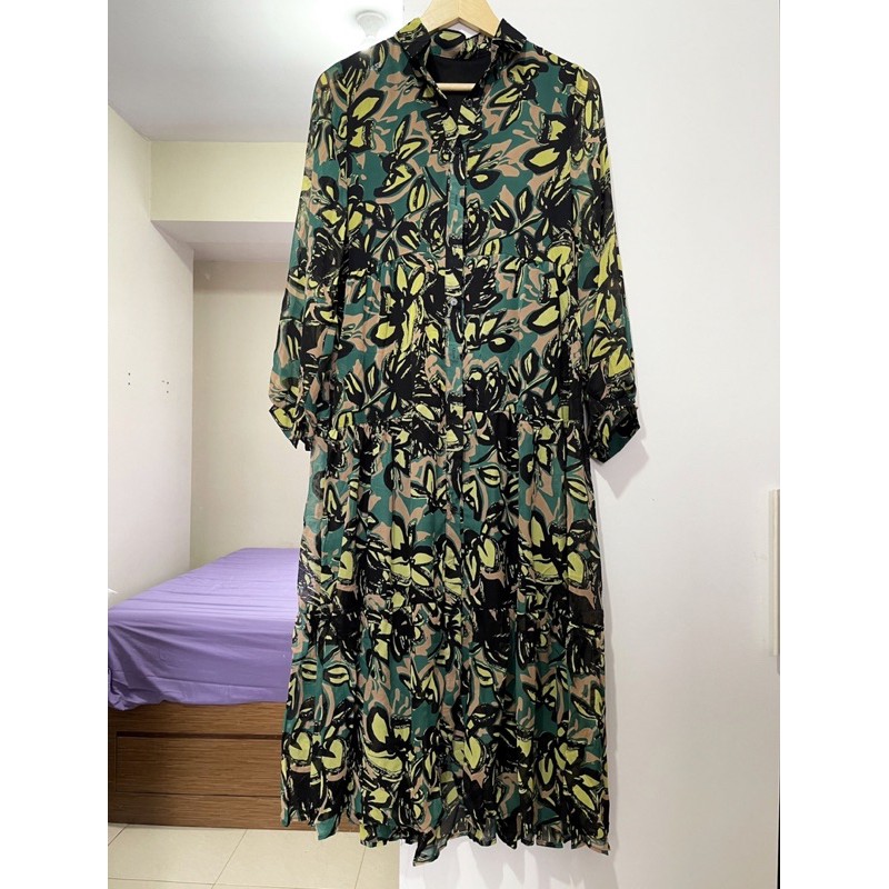 [LIMITED] GREEN MAXI DRESS IMPORT/DRESS WANITA/DRESS KOREA BUNGA BUNGA