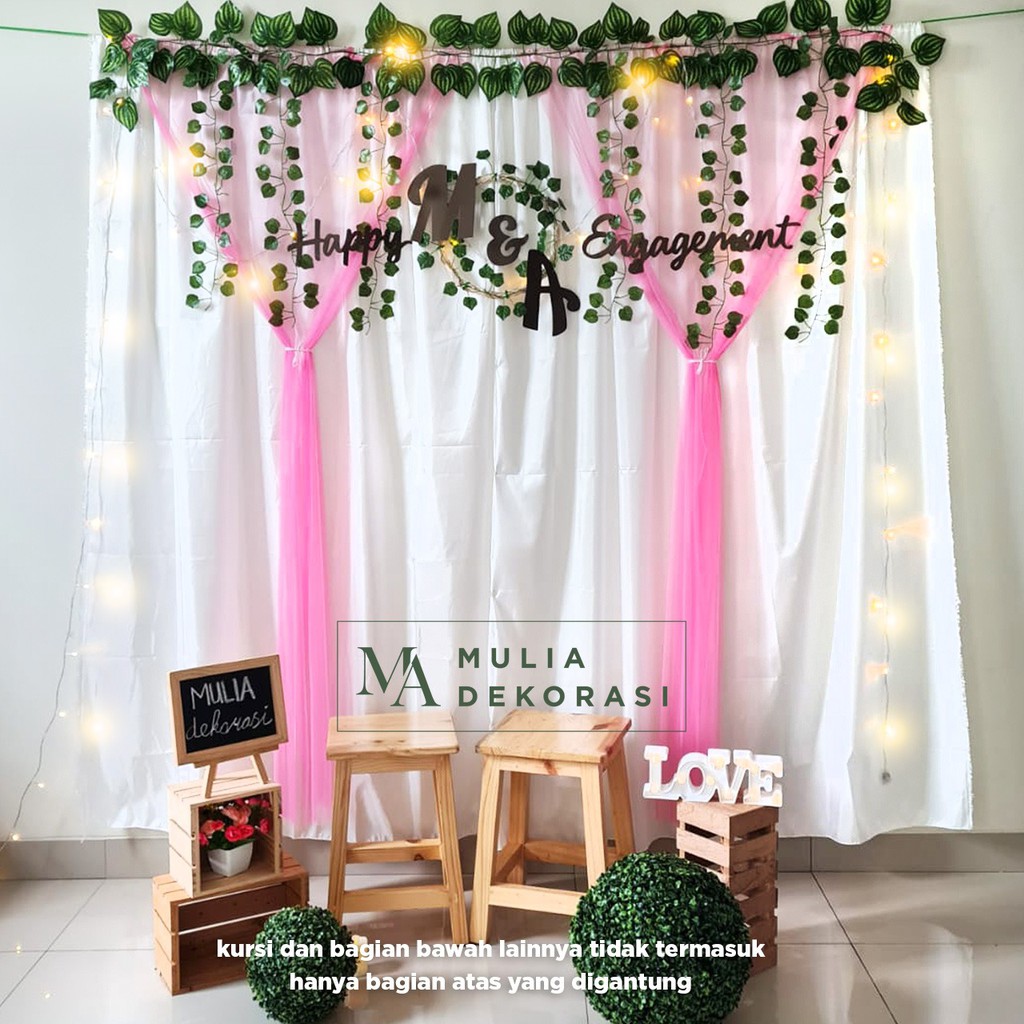 Dekorasi Backdrop Lamaran Nikahan Aqiqah Background Bekdrop Paket Mulia L