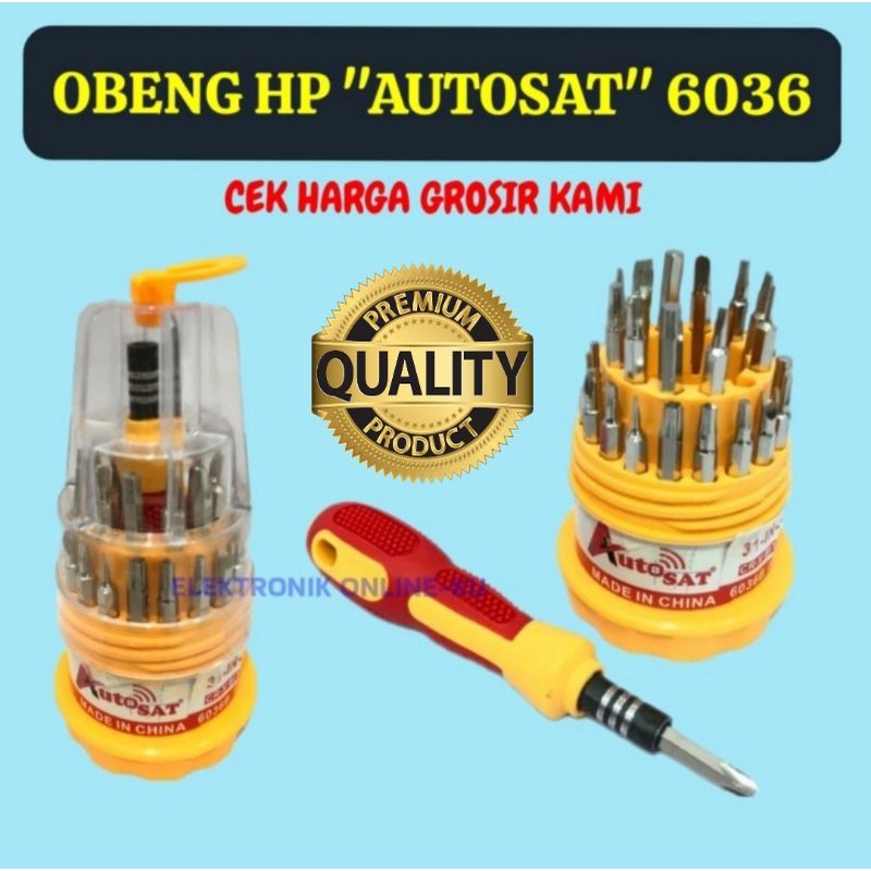 OBENG JAM TANGAN OBENG HP TOOL SET AUTOSAT 6036B 3 IN 1 (UJUNG KERAS)