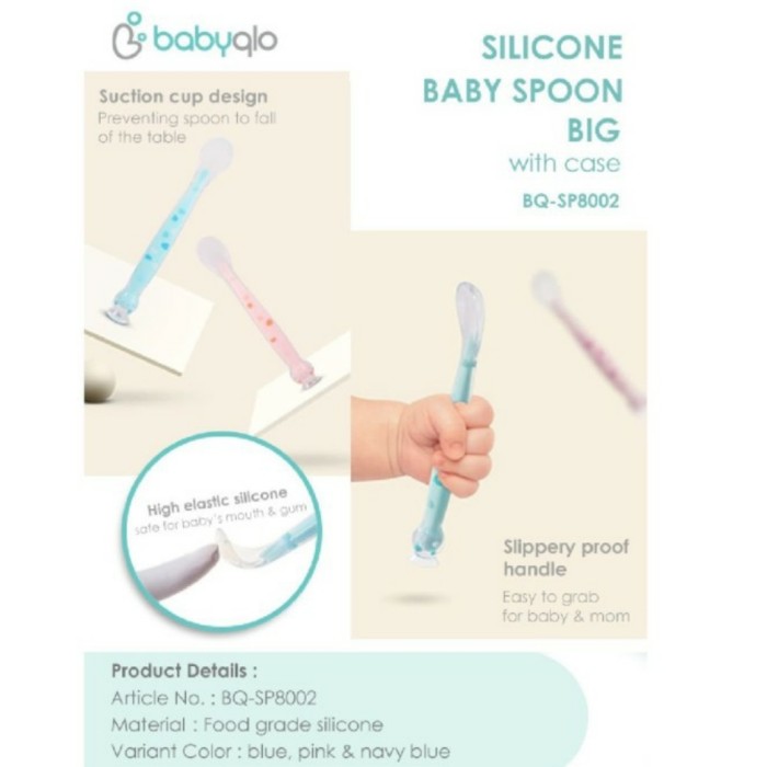 BABYQLO Silicone Spoon with Case Sendok Bayi Silikon Baby Spoon dengan Casing Penyimpanan