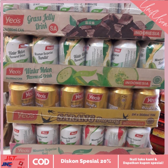 

⭐COD⭐ yeos can 300 ml (5 rasa)krisan.kundur.leci.walet & cincau