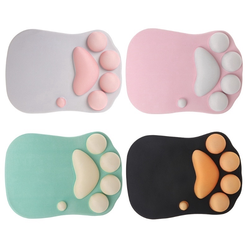 3D Mouse Pad With Wrist Support Cat Paw Silicone Wrist Rest Wrist Cushion