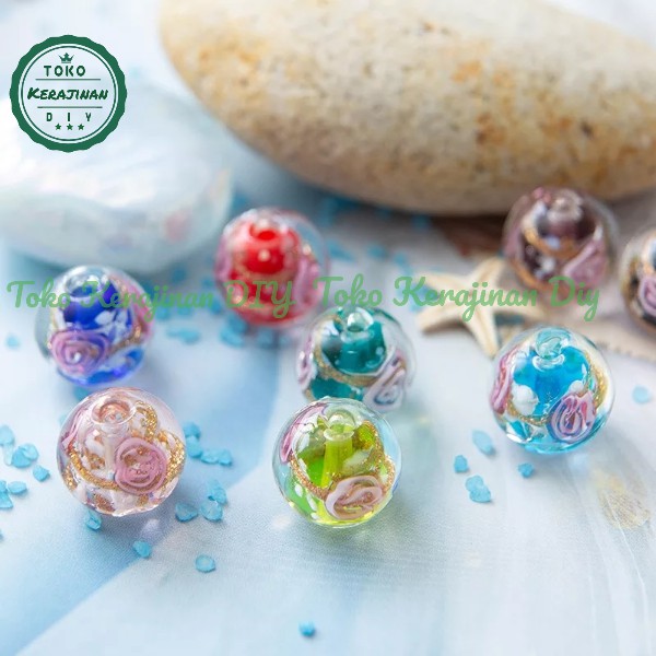 Manik Manik Kristal Murano Bulat Crystal Ceko Murano Bahan Gelang Atau Kerajinan DIY