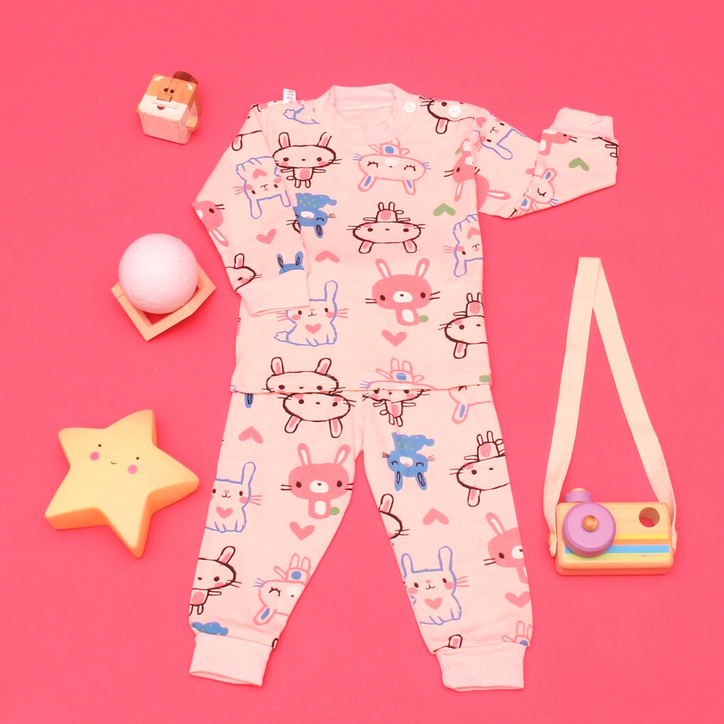 PIYAMA KAOS IMPORT BAJU BABY CAT TIDUR ANAK LENGAN PANJANG BAHAN PREMIUM