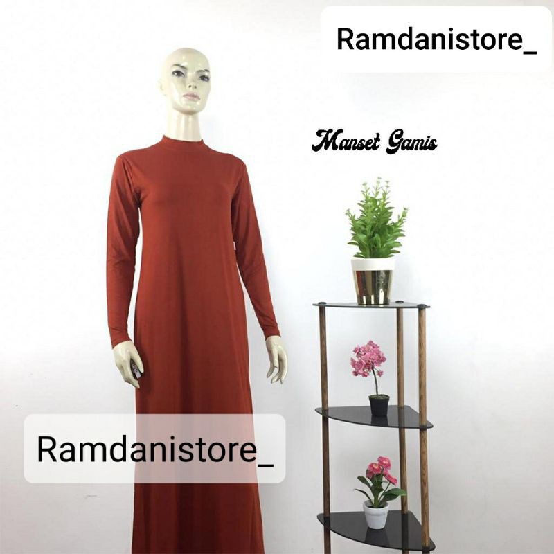 Gamis Manset Lengan Panjang Premium Rayon Super, Manset Gamis Kaos Rayon, Gamis