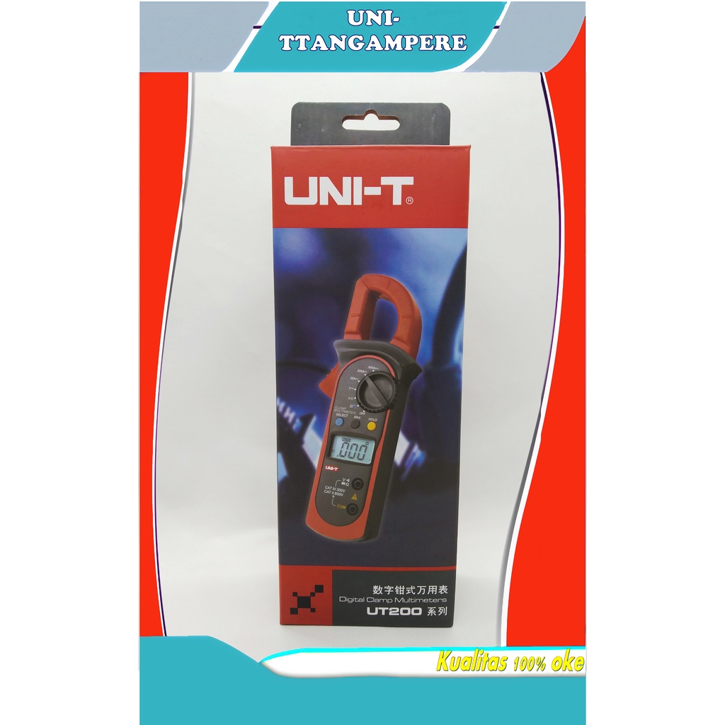 TANG AMPERE UNI-T KWULITAS JAPAN | ALAT UKUR / PENGUKURAN AMPER LISTRIK | DIGITAL CLAMP METER UT200