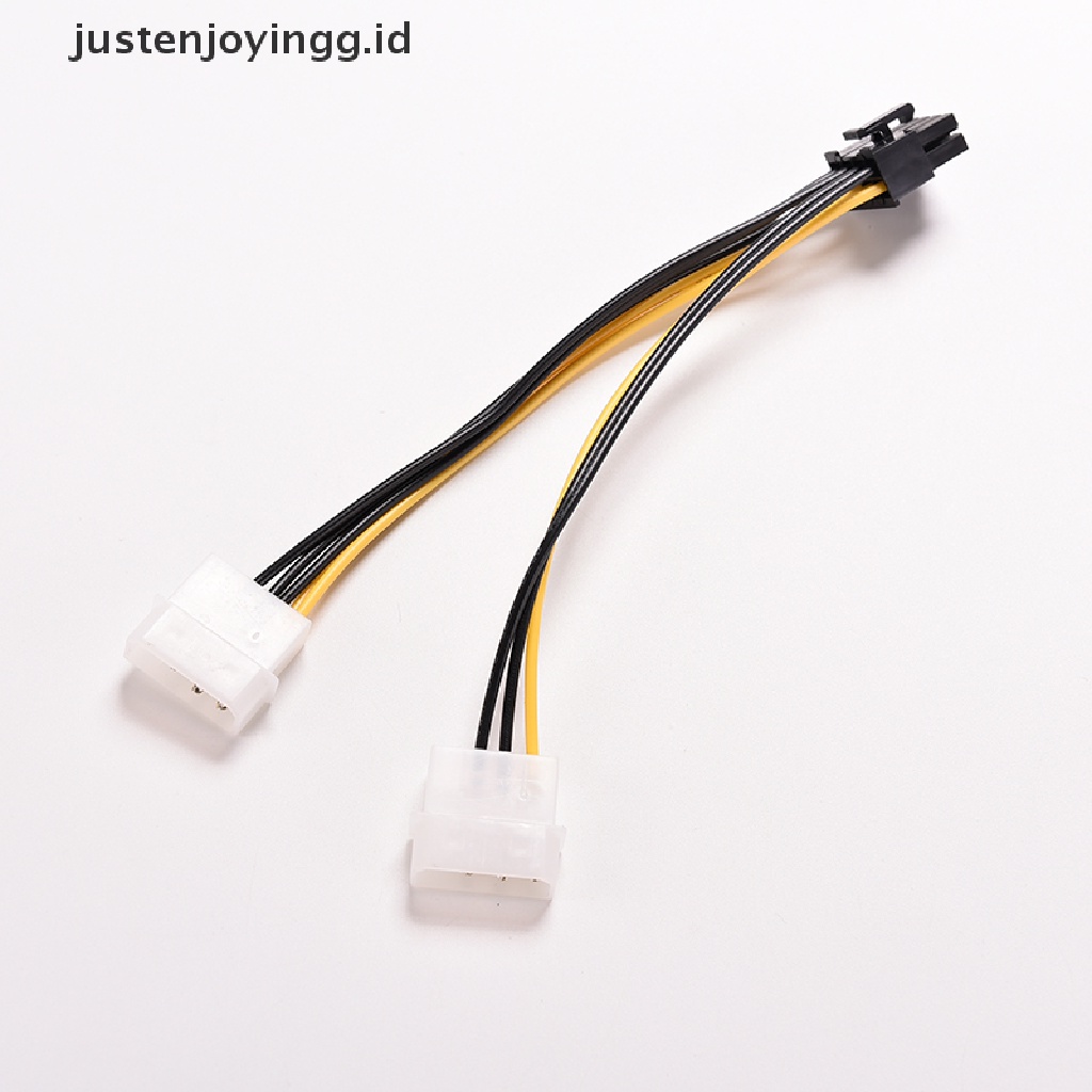 // justenjoyingg.id // 16cm/5&quot; 8 Pin PCI Express Male To Dual LP4 4Pin IDE Power Cable Adapter ~