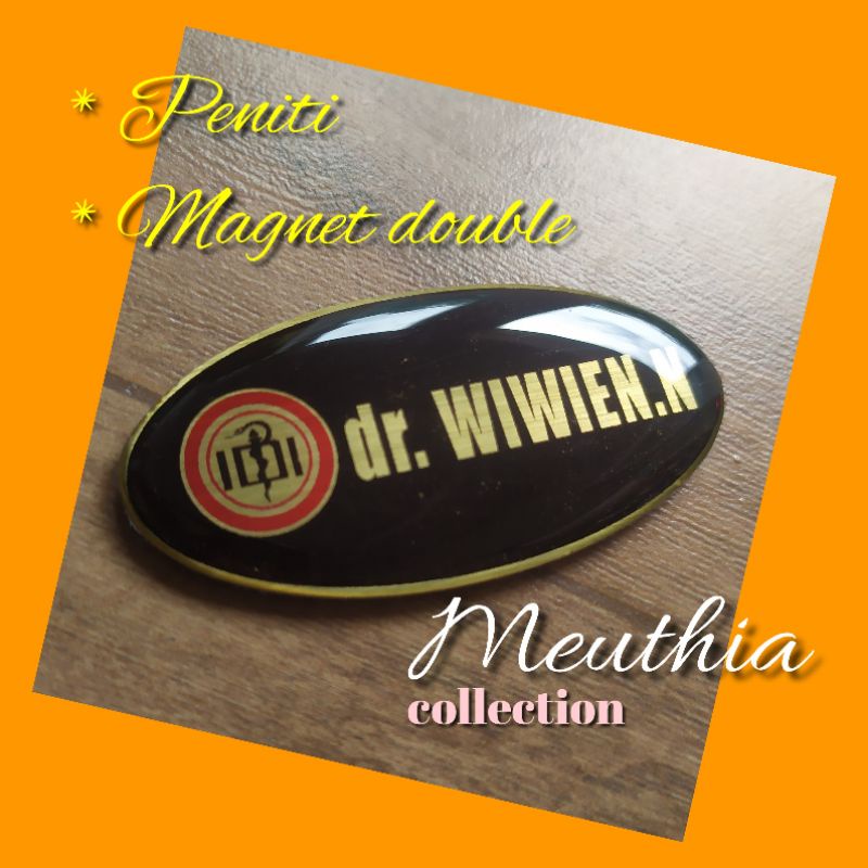

Nametag Gold Oval Logo Custom