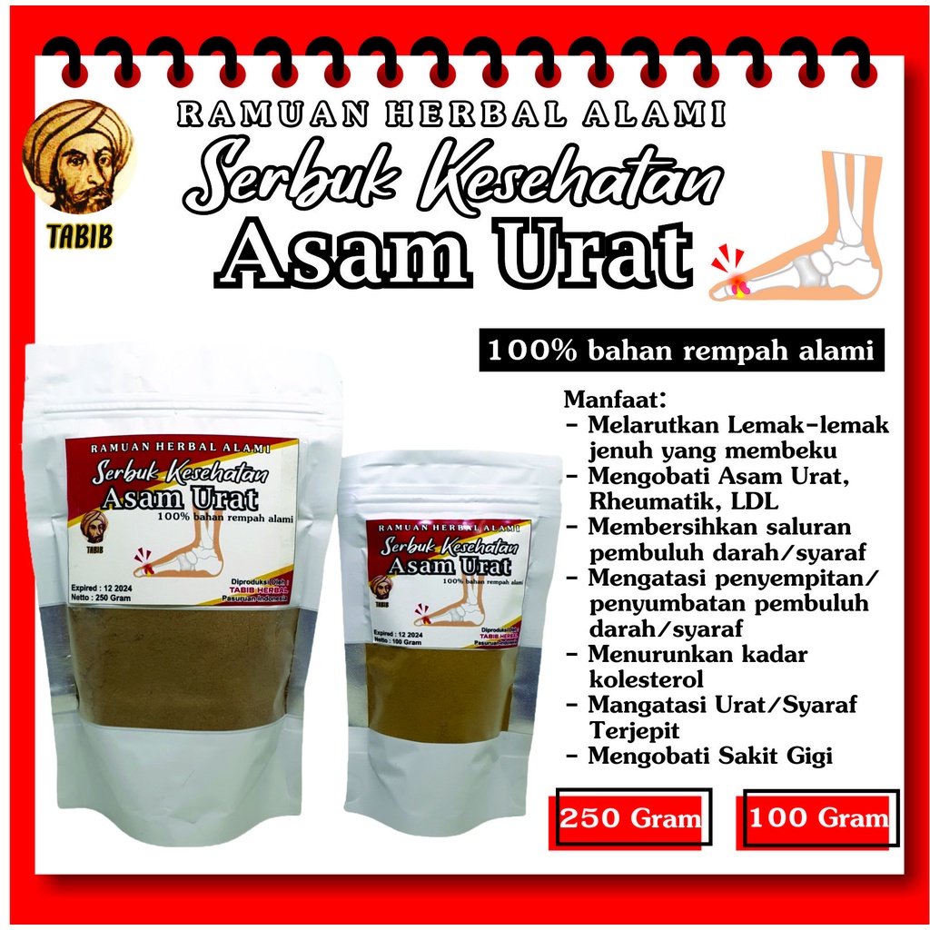 

(100% ORI) JAMU SERBUK ASAM URAT TABIB 250gr 1/4 Kg Bubuk Obat Rematik Kolesterol
