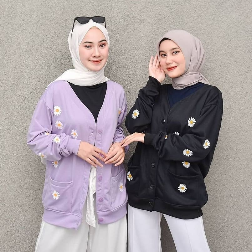 [SIAP KIRIM/COD] REALPIC ANITA CARDIGAN WANITA - OUTER JAKET BUNGA KOREA
