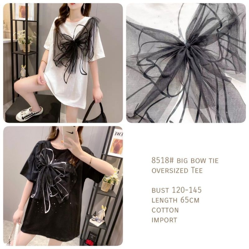 MDLV ~ BM 8518 BIG BOWTIE OVERSIZED TEE // FASHION IMPORT WANITA