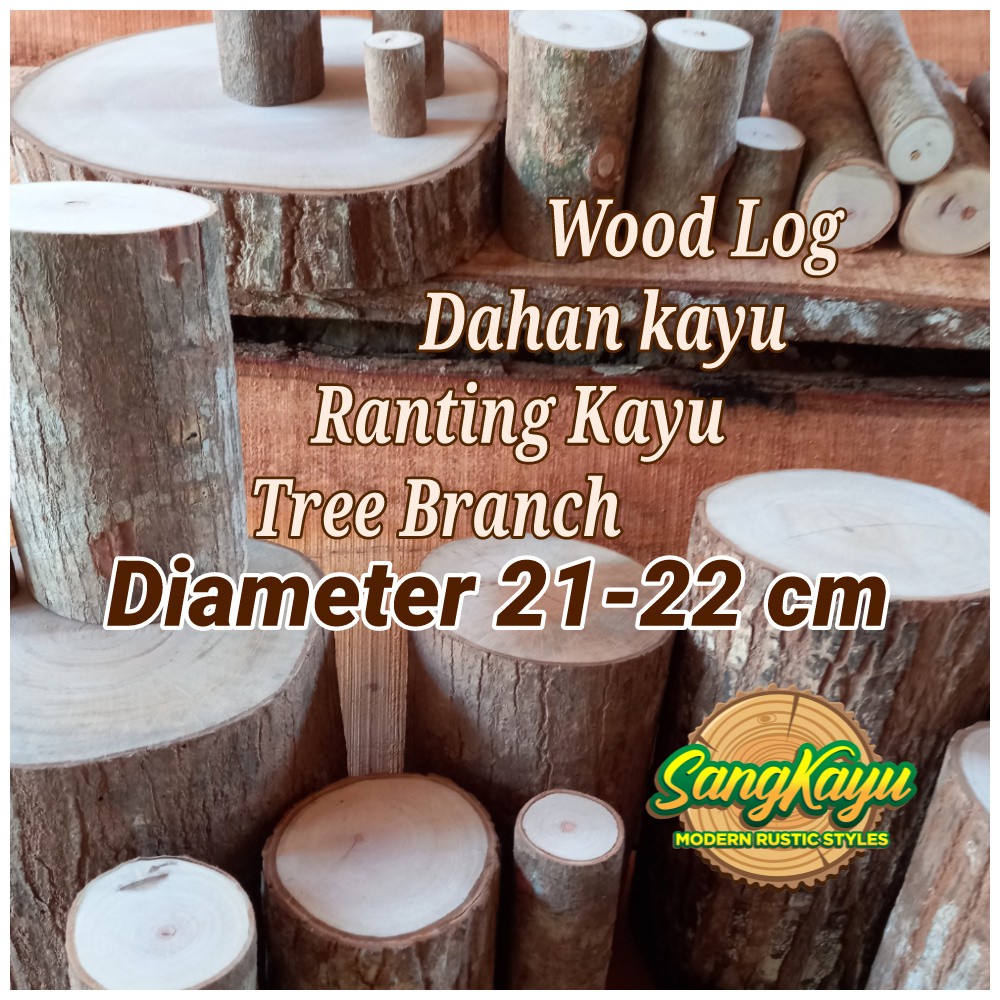 Kayu log kayu diameter 21-22 cm bahan meja samping dekorasi pernikahan