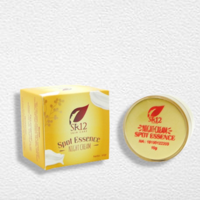 

SPOT ESSENCE NIGHT CREAM SR12 BPOM CREAM PAGI BEBAS FLEK HITAM DAN BEKAS JERAWAT PRIA WANITA 20GR
