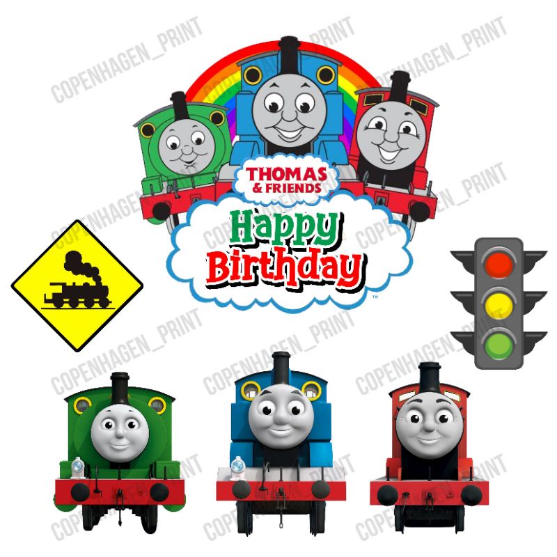 Topper Kertas KERETA THOMAS AND FRIENDS Kue Ulang Tahun / Birthday Cake / hiasan kue/ tusuk kue | be