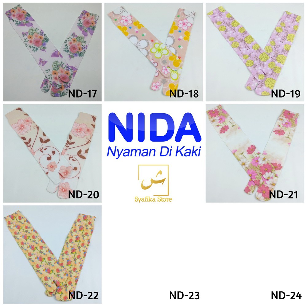 Kaos Kaki Jempol Wanita Muslimah Motif Full Printing Nida