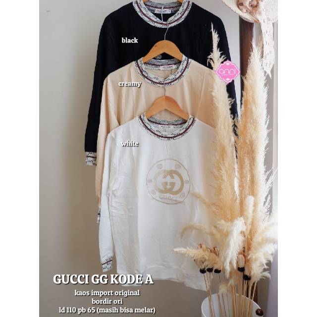 GUCCI GG KODE A KAOS WANITA LENGAN PANJANG