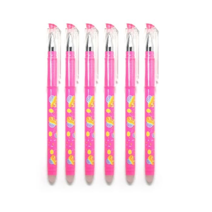 

TERBARU 6 PCS CUPCAKE ERASABLE PEN / PULPEN WIGGLE BISA DIHAPUS