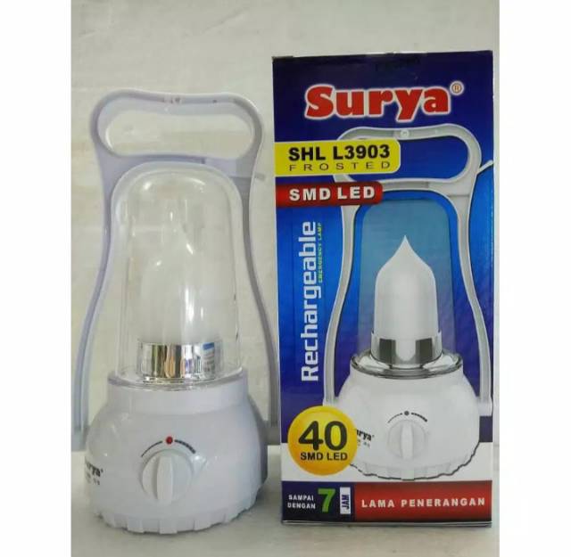 Lampu Emergency Surya SHL-L3903 Frosted/Lampu Darurat Buat Mati Lampu/Padam Lampu.