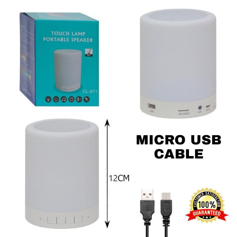 Speaker Bluetooth CL-671 Lampu LED Smart Touch Night Light