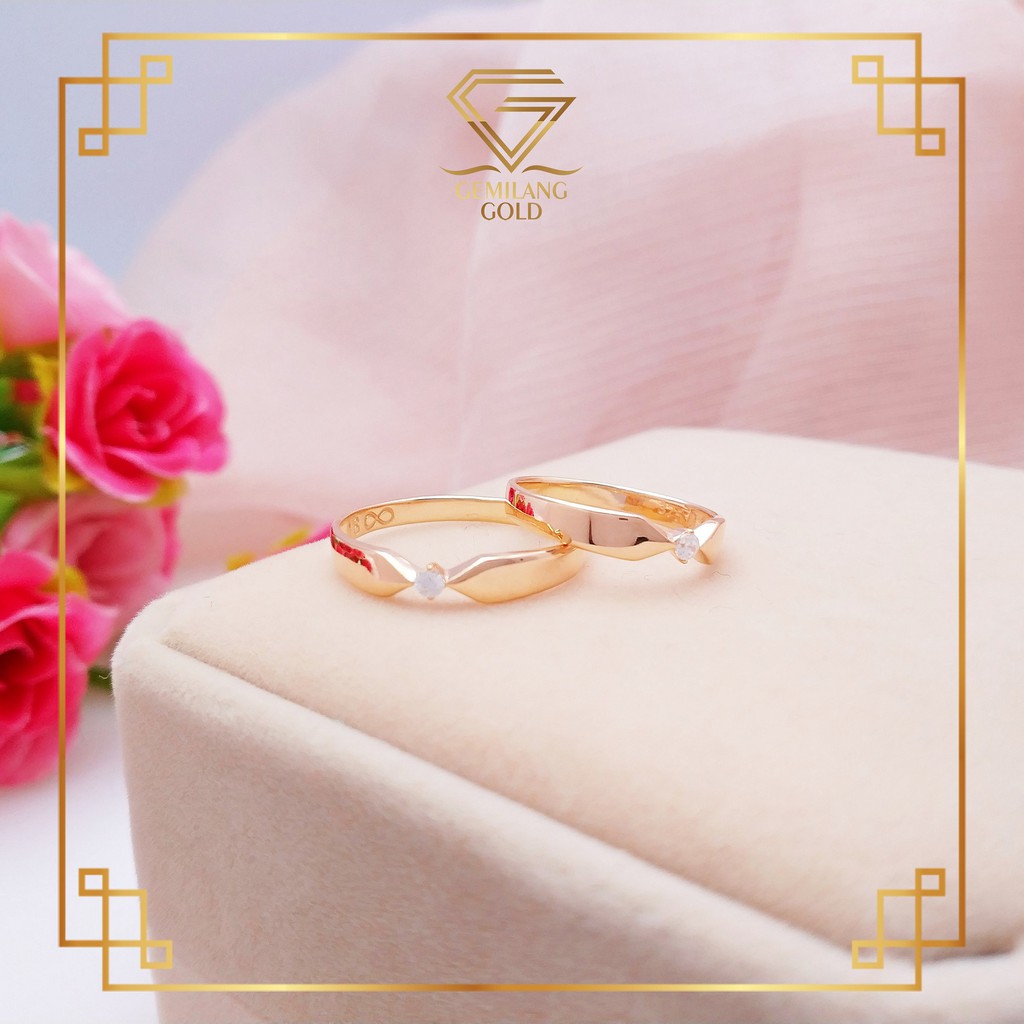 CINCIN KAWIN EMAS KADAR 375 (8K) CINCIN WEDDING CINCIN SATUAN CINCIN MATA MEWAH CINCIN COUPLE (WR 37