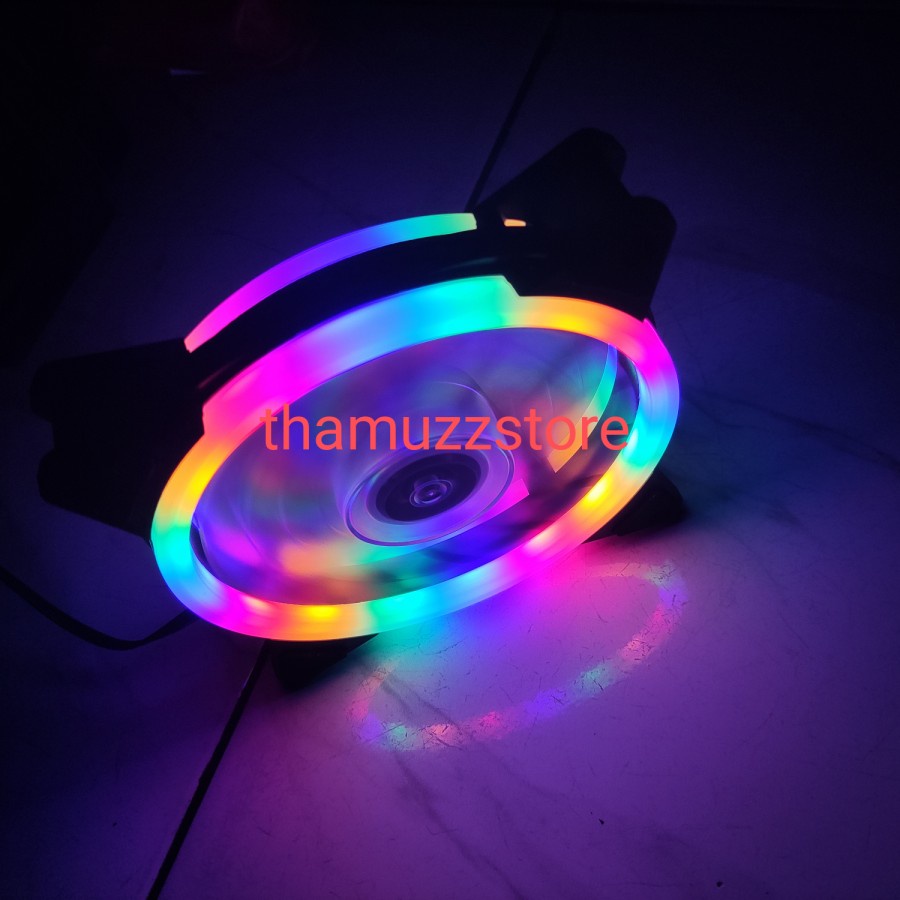 Fan Casing XBT Thunder RGB Auto Fan Casing 12CM Double RING LED Fan Case XB-112