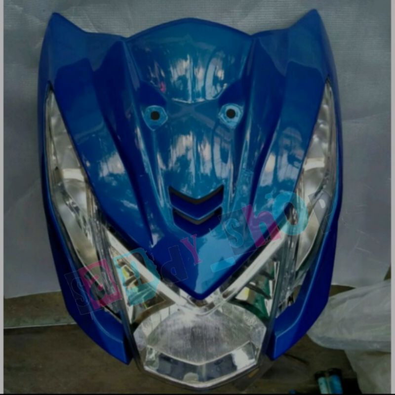 TAMENG DEPAN + LAMPU SET DEPAN HONDA BEAT FI 2013-2016 BIRU