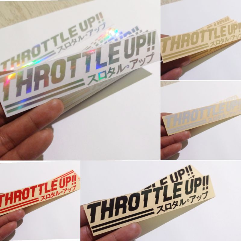 Sticker cutting sticker throttle up