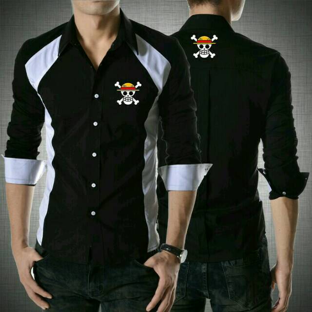 KEMEJA ANIME ONE PIECE | KEMEJA PANJANG | KEMEJA KARTUN